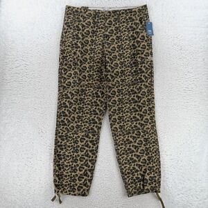 Vans Service Cargo Pants Mens 38x30 Brown Relaxed Fit Leopard Print Canvas NWT